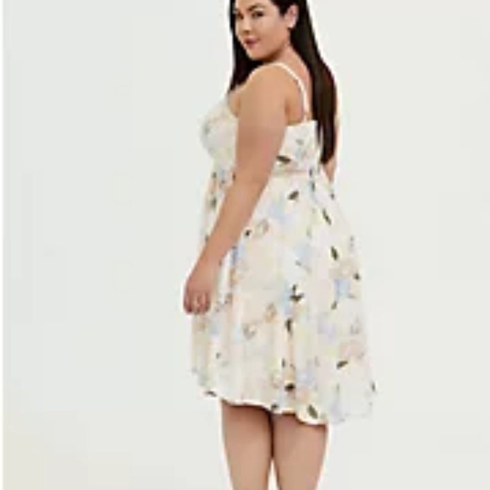 ๐3X LIGHT PINK FLORAL CHALLIS BUTTON HI-LO DRESS 3x - Picture 3 of 6